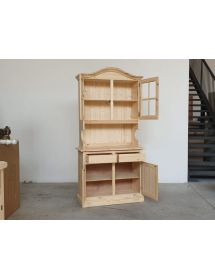 Cristalliera 2 ante legno di pino massello grezzo L.105 P.42 H.205