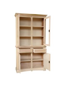 Cristalliera 2 ante legno arte povera goccia grezzo L.117 P.46 H.220