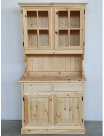 Cristalliera 2 ante legno di pino massello grezzo L.102 P.43 H.195