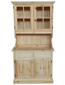 Cristalliera 2 ante legno di pino massello grezzo L.102 P.43 H.195