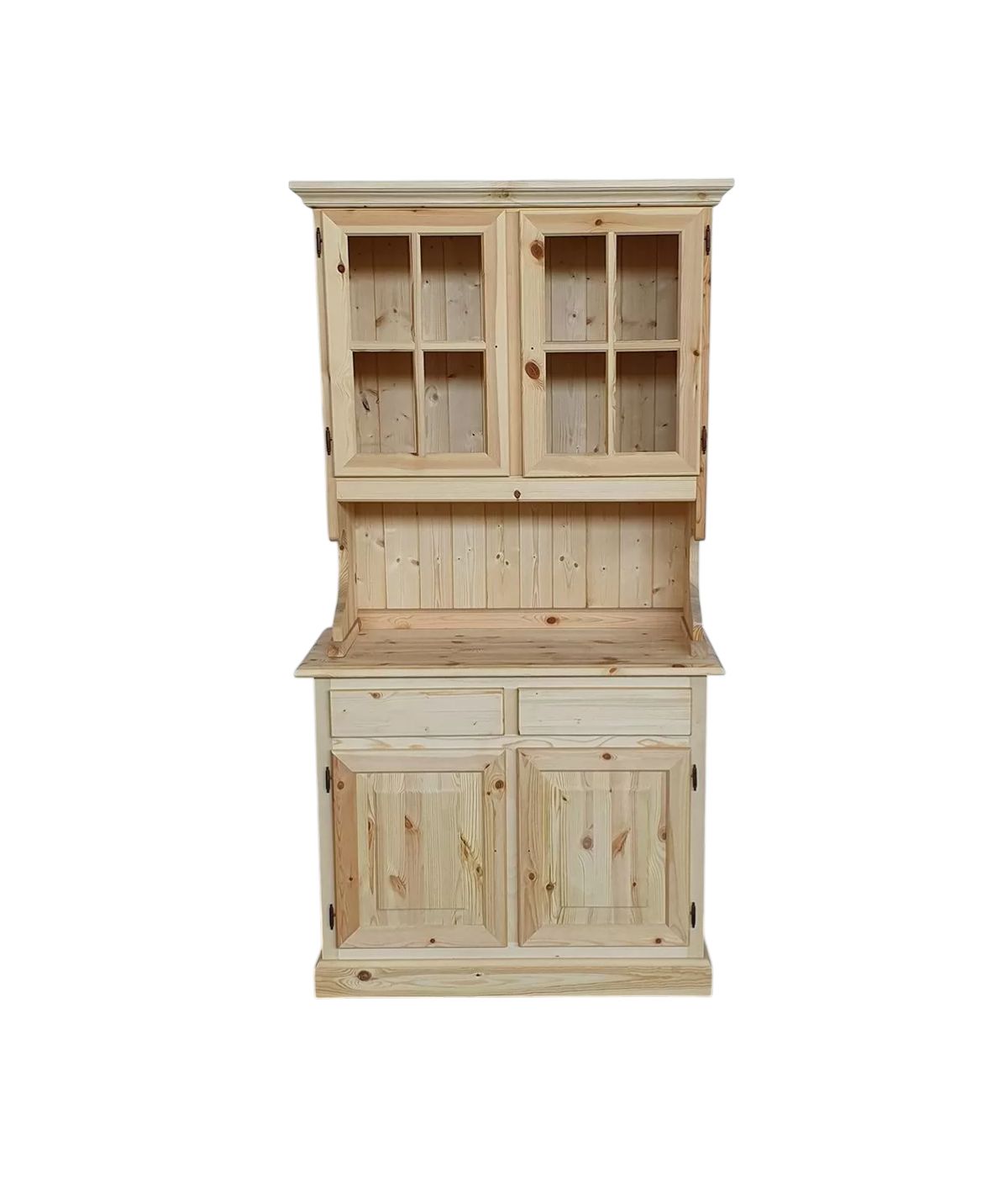 Cristalliera 2 ante legno di pino massello grezzo L.102 P.43 H.195