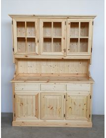 Cristalliera 3 ante legno di pino massello grezzo L.147 P.43 H.195