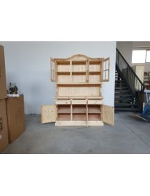 Cristalliera 3 ante legno di pino massello grezzo L.147 P.43 H.205