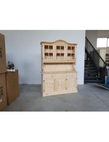 Cristalliera 3 ante legno di pino massello grezzo L.147 P.43 H.205