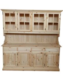 Cristalliera 4 ante legno di pino massello grezzo L.192 P.43 H.195