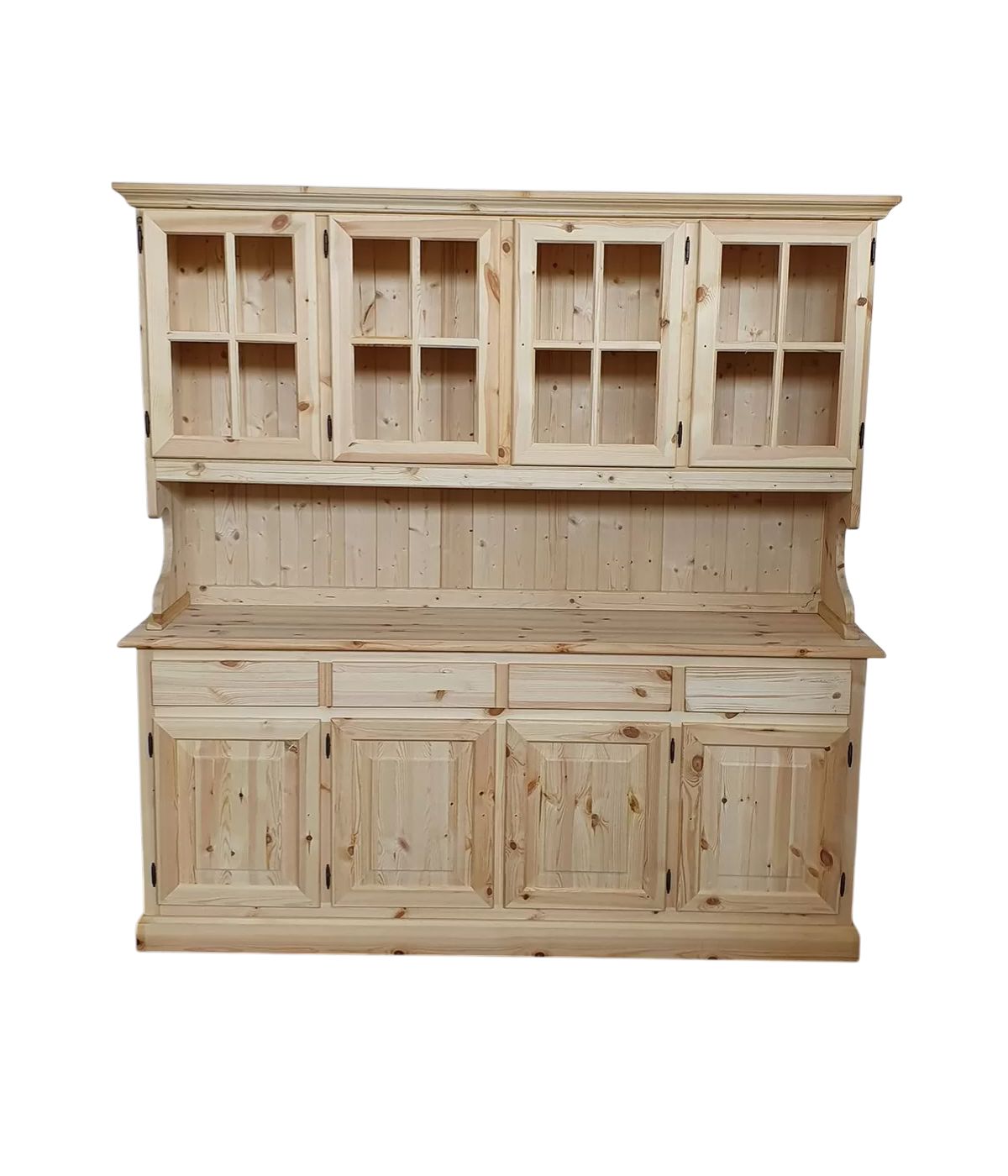 Cristalliera 4 ante legno di pino massello grezzo L.192 P.43 H.195