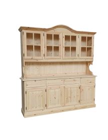 Cristalliera 4 ante legno di pino massello grezzo L.192 P.43 H.205