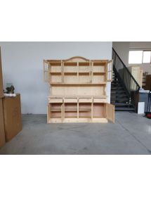 Cristalliera 4 ante legno di pino massello grezzo L.192 P.43 H.205