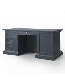 Scrivania classica 4 cassetti 1 porta legno tinta noce 170X80x80