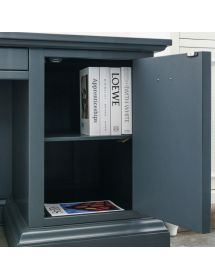 Scrivania classica 4 cassetti 1 porta legno tinta noce 170X80x80