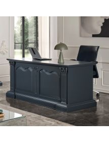 Scrivania classica 4 cassetti 1 porta legno tinta noce 170X80x80