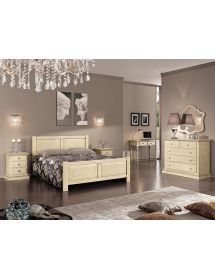 Camera da letto completa legno shabby chic avorio patinato