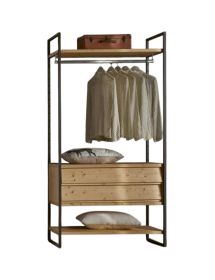 Armadio industrial cortina a giorno Legno abete naturale 110x52x221