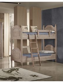 Letto a castello legno abete grigio chiaro venato 93x205x186