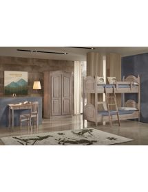 Letto a castello legno abete grigio chiaro venato 93x205x186
