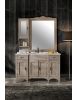 Mobile bagno completo legno shabby grigio 129x61x84 CM
