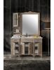 Mobile bagno completo legno shabby grigio 129x61x84 CM