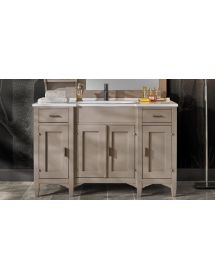 Mobile bagno completo legno shabby grigio 129x61x84 CM