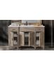 Mobile bagno completo legno shabby grigio 129x61x84 CM