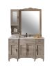 Mobile bagno completo legno shabby grigio 129x61x84 CM