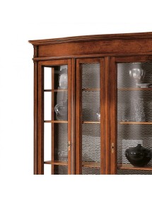 MOBILI 2G - VETRINA IN LEGNO MASSELLO 2 PORTE VETRI CURVI ANTERIORI MISURA L.159 P.47 H.212