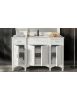 Mobile bagno completo legno shabby bianco 129x61x84 CM