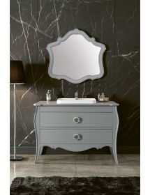 Mobile bagno completo legno shabby grigio 117x54x83 CM