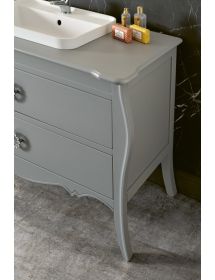 Mobile bagno completo legno shabby grigio 117x54x83 CM