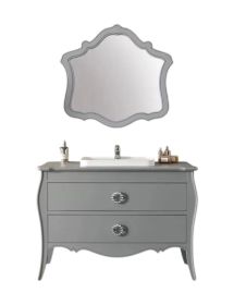 Mobile bagno completo legno shabby grigio 117x54x83 CM