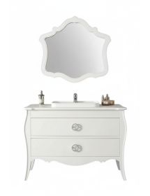 Mobile bagno completo legno shabby bianco 117x54x83 CM
