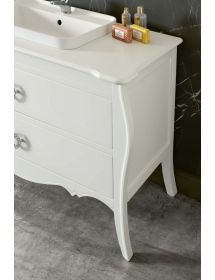 Mobile bagno completo legno shabby bianco 117x54x83 CM
