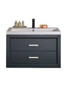 Mobile bagno sospeso legno grigio con lavabo 90x52x61