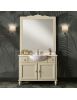 Mobile bagno 2 porte 2 cassetti legno shabby avorio 108x50x86