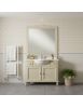 Mobile bagno 2 porte 2 cassetti legno shabby avorio 108x50x86
