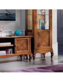 Vetrina classica 1 anta apertura SX Legno intarsio bassano 73X43X207
