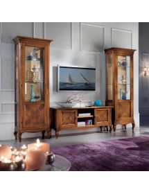 Vetrina classica 1 anta apertura DX Legno intarsio bassano 73X43X207