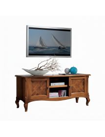 Porta tv classico 2 porte legno bassano intarsio 146x50x65