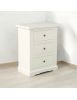 Comodino arte povera legno bianco 3 cassetti 60X35X70