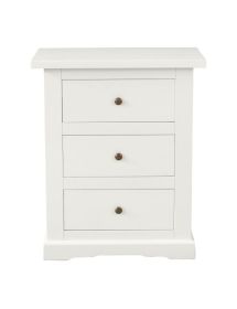 Comodino arte povera legno bianco 3 cassetti 60X35X70