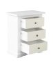 Comodino arte povera legno bianco 3 cassetti 60X35X70