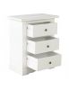Comodino arte povera legno bianco anticato 3 cassetti 60X35X70