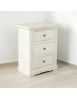 Comodino arte povera legno bianco anticato 3 cassetti 60X35X70