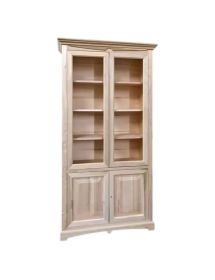 Vetrina 4 ante goccia classica legno grezzo 114x47x220