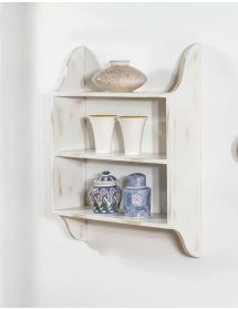 PENSILE COUNTRY 3 RIPIANI LEGNO BIANCO INVECCHIATO 70x23x94