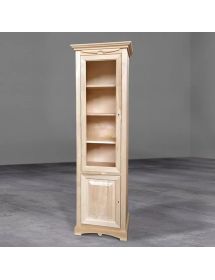 Vetrina colonna 2 ante goccia classica legno grezzo 68x47x220