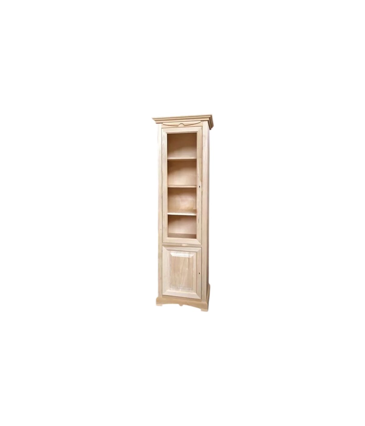 Vetrina colonna 2 ante goccia classica legno grezzo 68x47x220