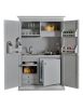 Armadio cucina arte povera legno 2 porte grigio filo bianco 135X70X210