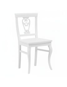 Sedia classica seduta legno bianco 48x54x94