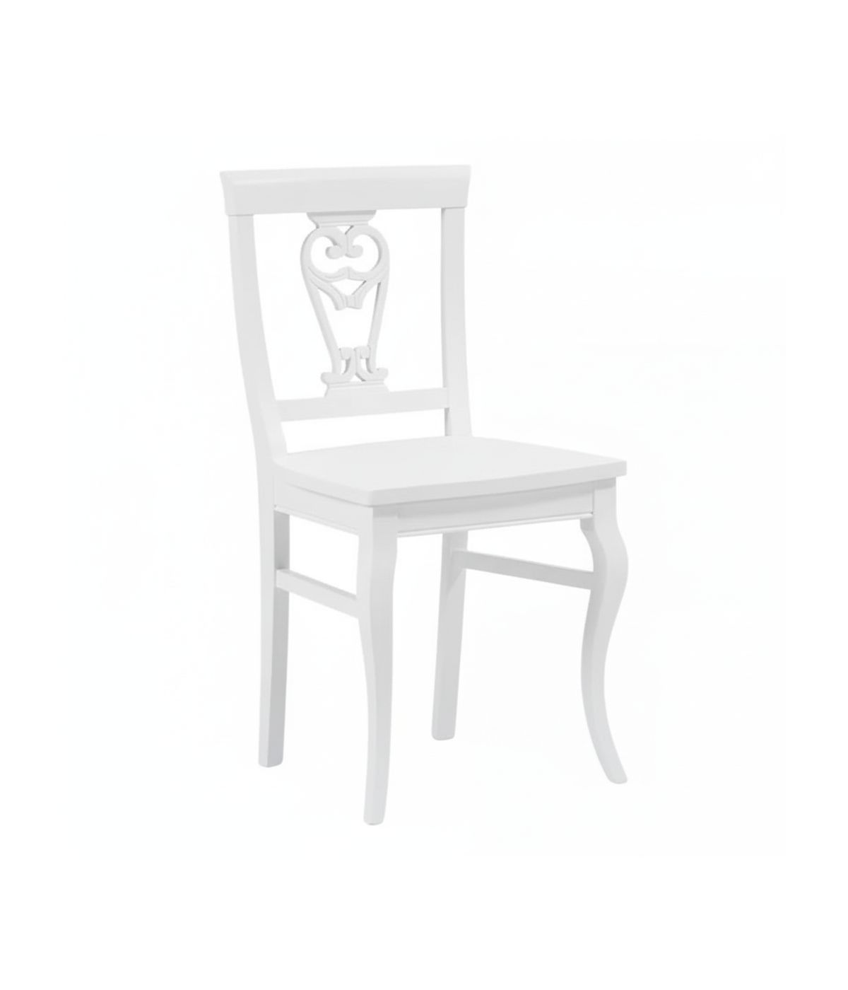 Sedia classica seduta legno bianco 48x54x94