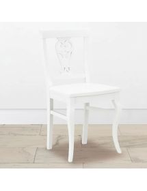 Sedia classica seduta legno bianco 48x54x94